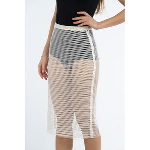 Patrizia Pepe Weißrock aus Polyester, Midi-Länge