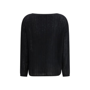 Allude Schwarzer Kaschmirpullover