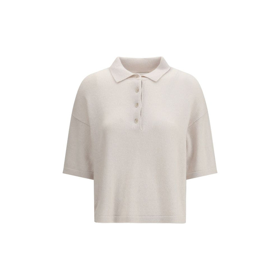 Allude Beige Kaschmir-Poloshirt