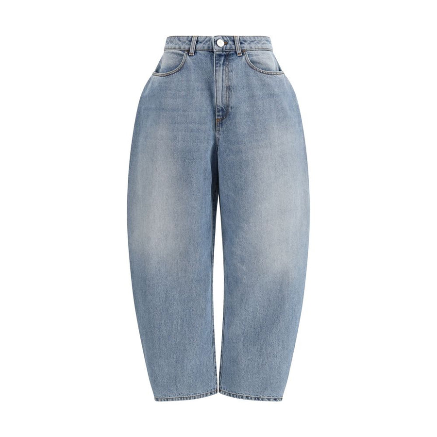 Rohe Blaue Jeans aus Baumwolle im geraden Schnitt