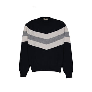Herno Blauer Wollpullover