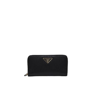 Prada Schwarzes Kalbsleder Portemonnaie