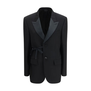 Balenciaga Schwarzer Wollmantel