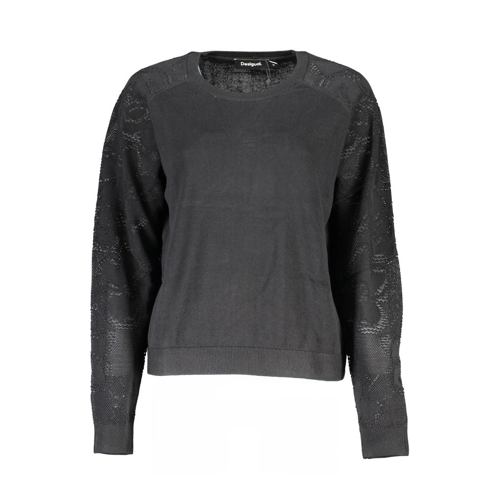 Desigual Schwarzer Damen-Strickpullover aus Baumwolle