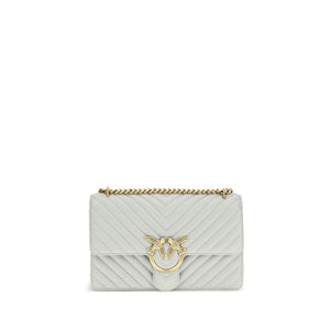 PINKO Graue Bos Taurus Kalbsleder Schultertasche