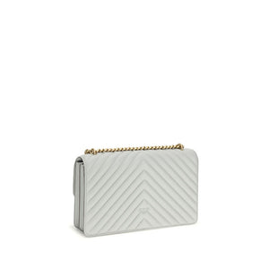 PINKO Graue Bos Taurus Kalbsleder Schultertasche