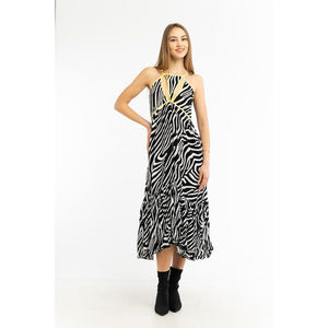 Patrizia Pepe Schwarzes Viskose-Freizeitkleid