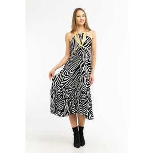 Patrizia Pepe Schwarzes Viskose-Freizeitkleid