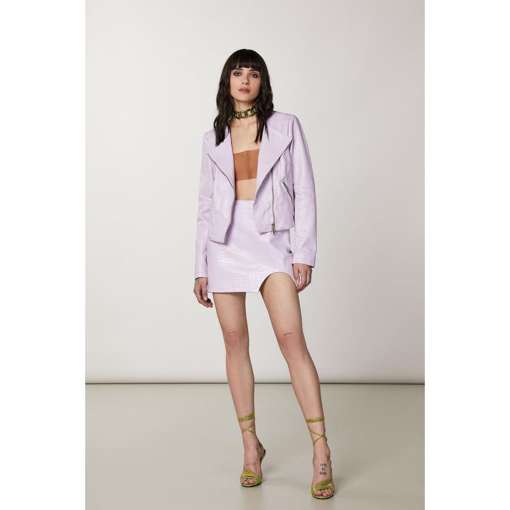 Patrizia Pepe Minirock aus violettem Leder