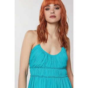 Patrizia Pepe Türkisfarbenes Polyester-Freizeitkleid
