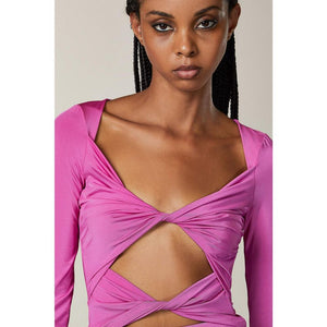 Patrizia Pepe Lila Nylon Freizeitkleid
