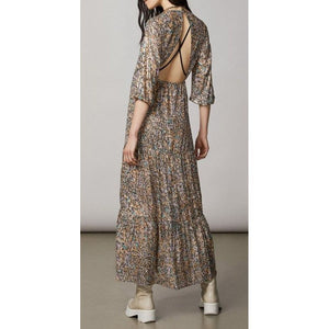 Patrizia Pepe Goldfarbenes Seidenkleid für die Freizeit