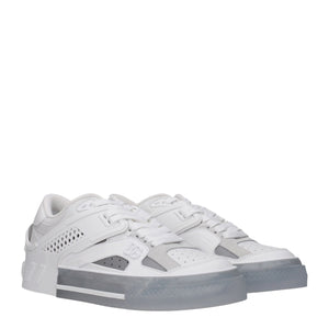 Dolce & Gabbana Weiße Low-Top-Sneaker aus Leder