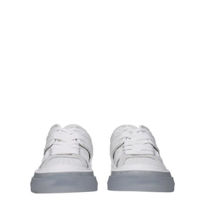 Dolce & Gabbana Weiße Low-Top-Sneaker aus Leder