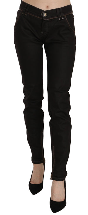 John Galliano Schwarze Skinny Jeans aus Baumwolle mit mittlerer Taille