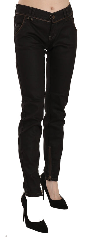 John Galliano Schwarze Skinny Jeans aus Baumwolle mit mittlerer Taille
