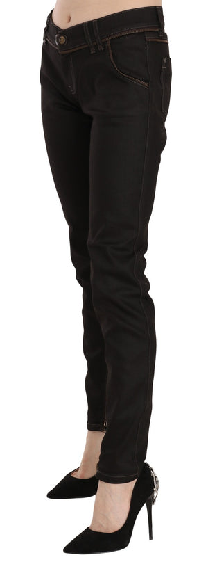 John Galliano Schwarze Skinny Jeans aus Baumwolle mit mittlerer Taille
