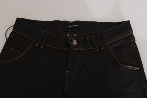 John Galliano Schwarze Skinny Jeans aus Baumwolle mit mittlerer Taille
