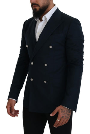 Dolce & Gabbana Blauer Zweireihiger Formaler Mantel-Blazer