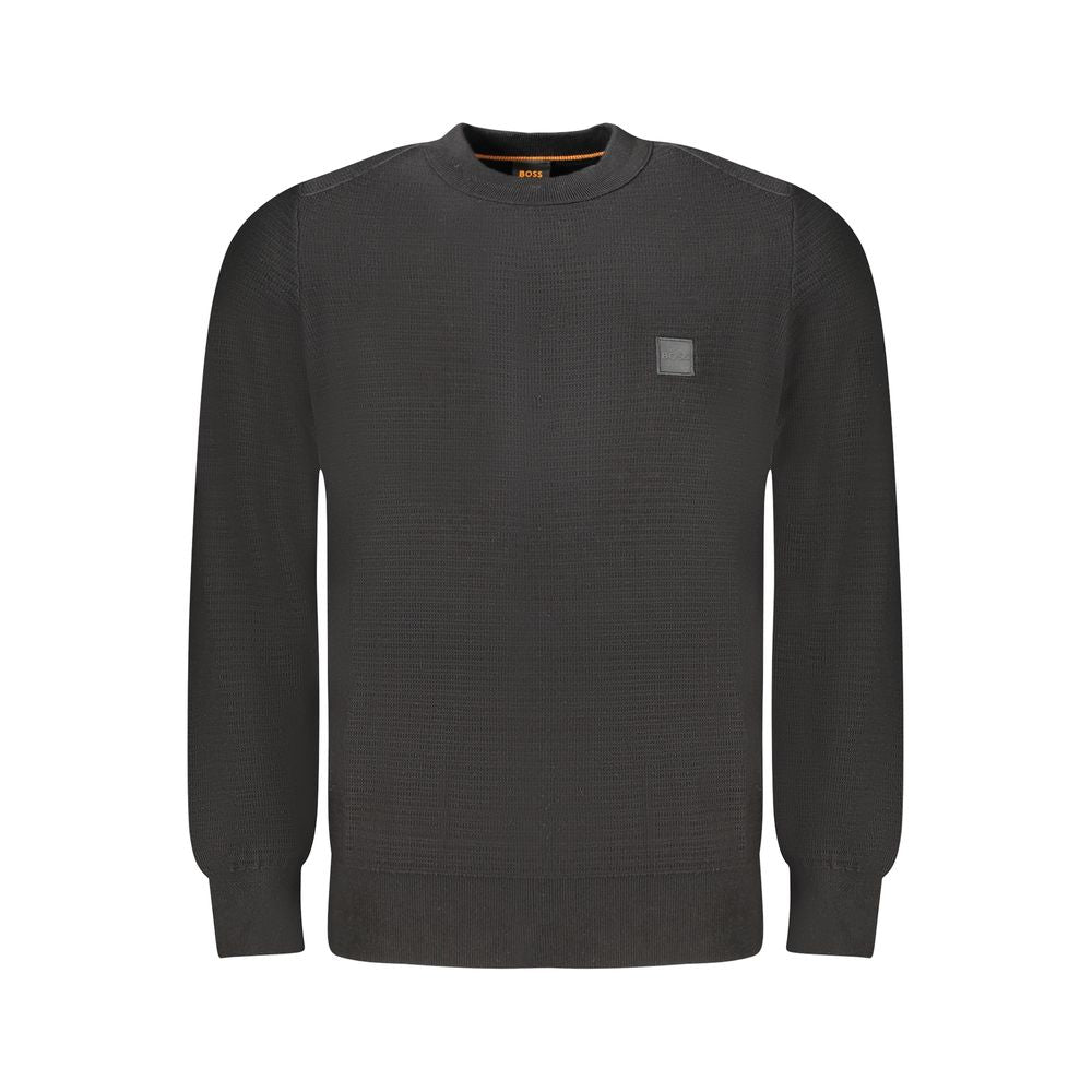 Hugo Boss Schwarzer Herrenpullover aus Baumwolle