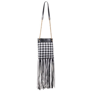 Versace Schwarze und weiße Schultertasche aus Leder und Textil