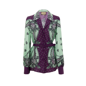 Gucci Grünes Seidenhemd mit Muster