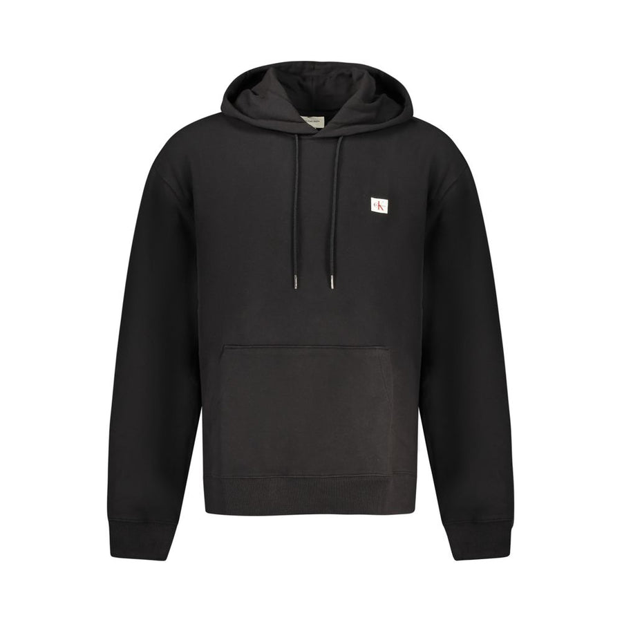 Black Cotton Men Hoodie