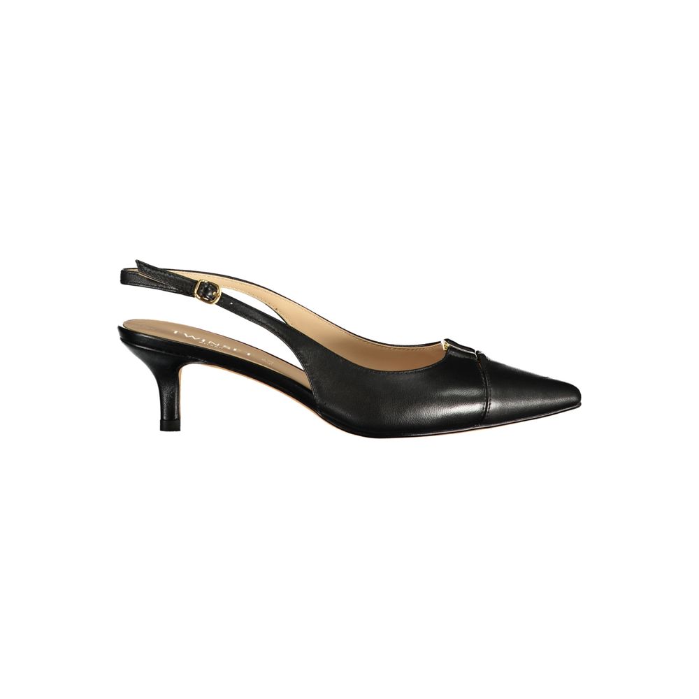 Twinset Schwarze Damen-Ledersandale