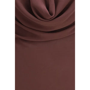 The Andamane Braunes Seiden-Maxikleid