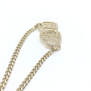 Chanel Goldfarbene Herz-Choker-Halskette mit Logo