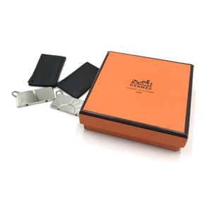 Hermès Silberfarbenes Halbsonnen-Anhänger-Set