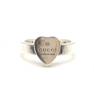 Gucci Sterling Silber Ring mit Herz-Logo, US-Größe 5,5