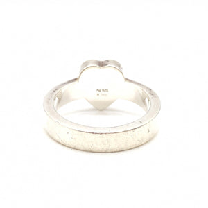 Gucci Sterling Silber Ring mit Herz-Logo, US-Größe 5,5