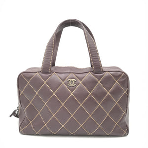 Chanel Wild Stitch Handbag Mini Boston Rot