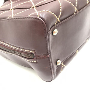Chanel Wild Stitch Handbag Mini Boston Rot
