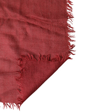 Dolce & Gabbana Roter Kaschmir-Seiden-Fransen-Wickelschal Foulard 200cm x 70cm