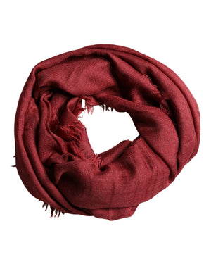 Dolce & Gabbana Roter Kaschmir-Seiden-Fransen-Wickelschal Foulard 200cm x 70cm