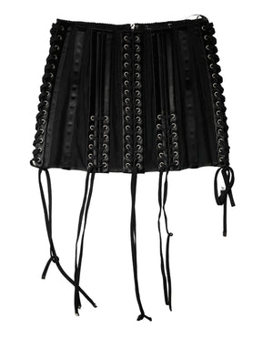 Dolce & Gabbana Schwarzer Korsett-Taillengürtel mit Schnürung