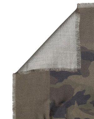 Dolce & Gabbana Schal aus Kaschmir mit grünem Camouflage-Logo, 138cm x 137cm für Herren