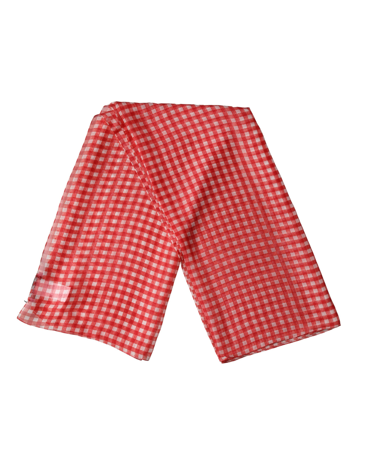 Dolce & Gabbana Seidenschal Foulard Weiß-Rot kariert 140cm x 136cm