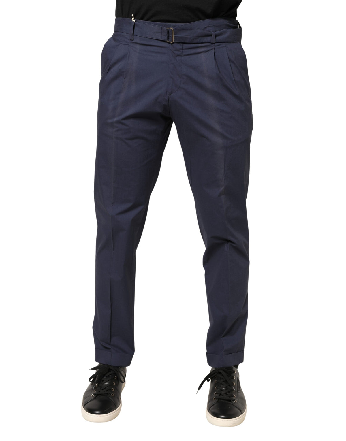 Briglia 1949 Dunkelblaue Woll-Stoffhose für Damen, gerade geschnitten, für formelle Anlässe