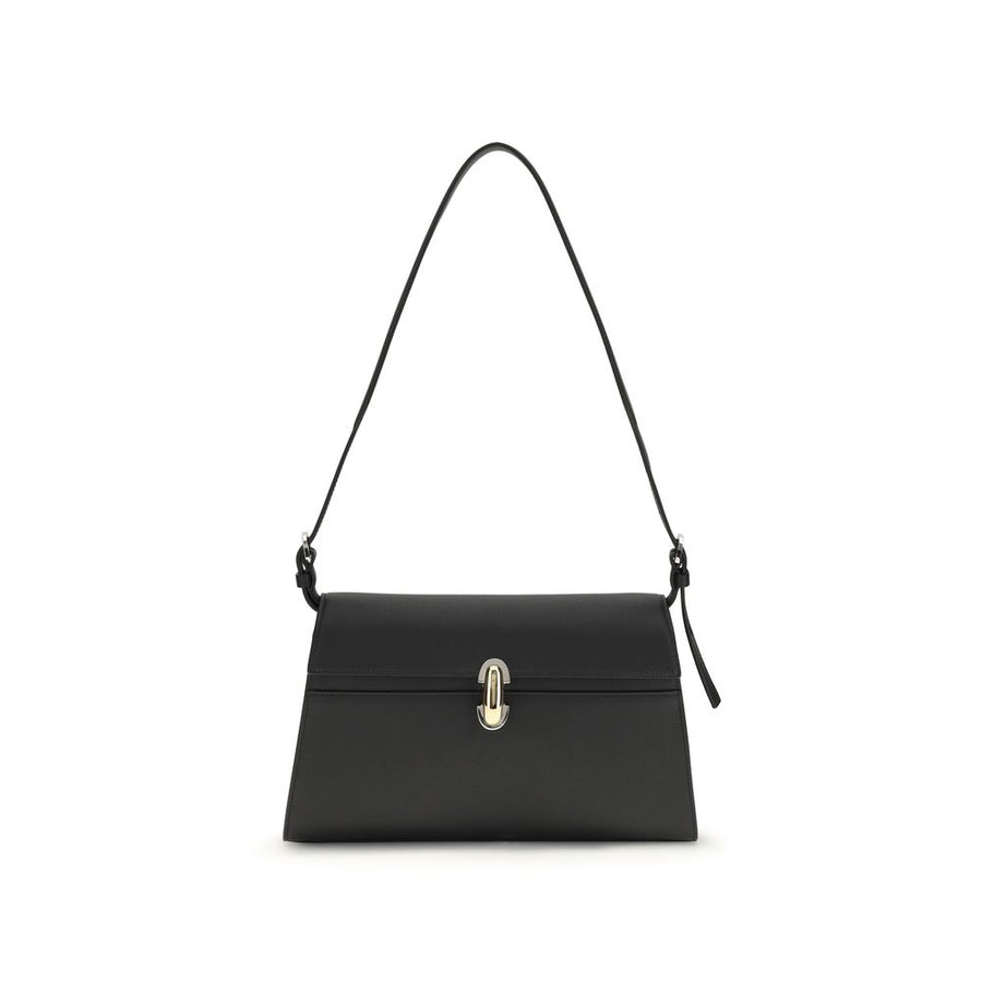 Savette Schwarze Bos Taurus Kalbsleder Schultertasche