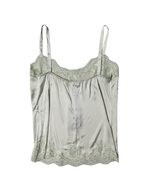 Dolce & Gabbana Hellgrünes Lingerie-Top aus floraler Spitze