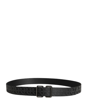 Dolce & Gabbana Schwarzer Gürtel mit Logo-Monogramm und silberner Metallschnalle