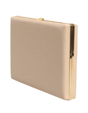 Dolce & Gabbana Beige Lammleder Clutch Abendtasche Damen Handtasche