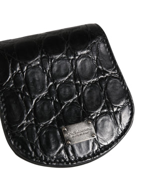 Dolce & Gabbana Schwarzetui aus exotischem Leder für Kondome, Tasche, Portemonnaie