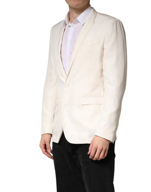Dolce & Gabbana Weißer einreihiger Baumwoll-Blazer