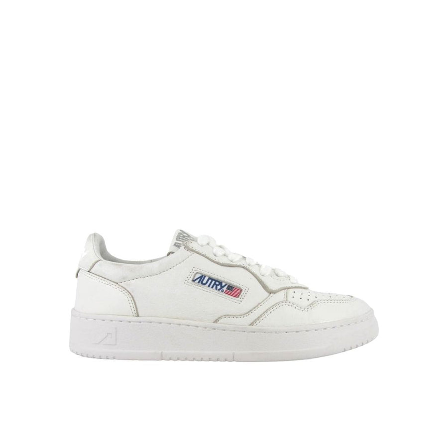 Autry Weiße Low-Top-Sneaker aus Leder
