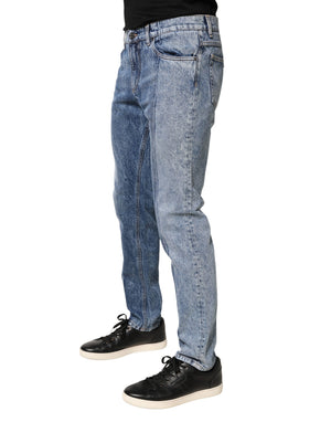 Dolce & Gabbana Zwei-Ton-blaue Herren-Jeans aus Baumwolle, Regular Fit