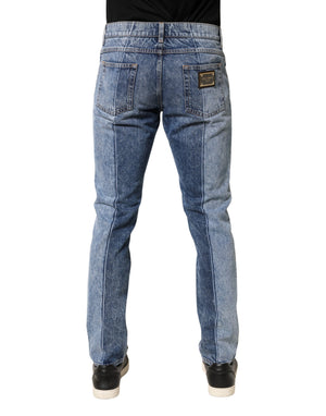 Dolce & Gabbana Zwei-Ton-blaue Herren-Jeans aus Baumwolle, Regular Fit